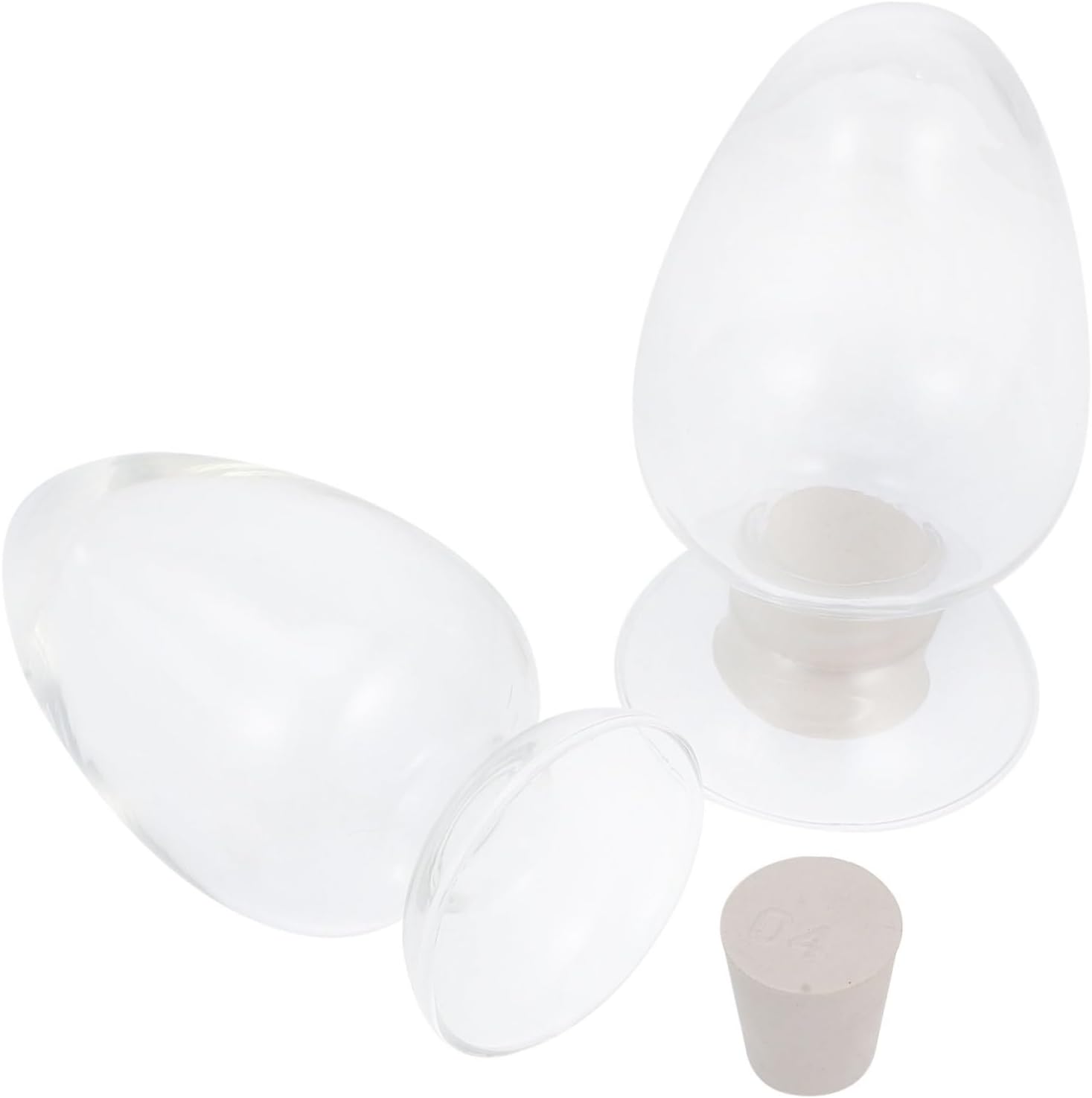 MAGICLULU 2Pcs Glass Match Holder Display Bottles with Rubber Lid 250ml