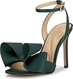 Jessica Simpson Olivine Bow Heeled Sandal, Dark Pine, 9