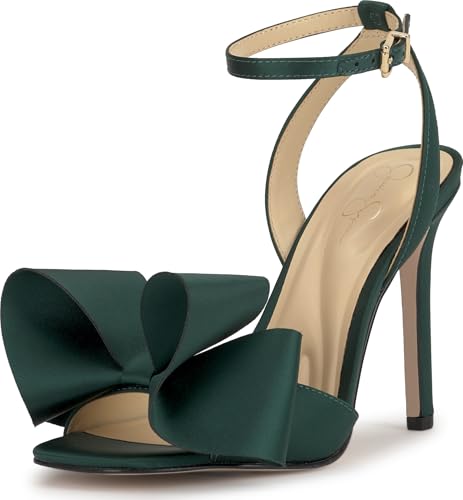 Jessica Simpson Olivine Bow Heeled Sandal, Dark Pine, 8