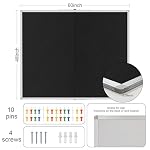 Large Cork Bulletin Board, 48 X 36 in Foldable Silver Aluminium Frame Noticeboard for Wall, 4'x 3' Large Wall Mounted Memo Notice Pin Board with 28 Push Pins for School, Home & Office (Black) - Image 3
