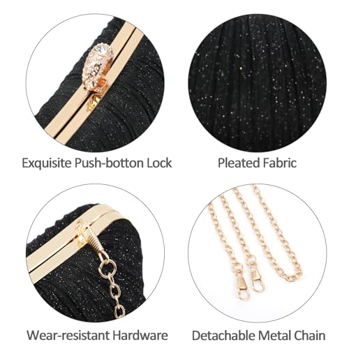 Image of Clutch Purse for Women, Evening Bag with Removable Chain Strap Elegant Handbag for Wedding /Prom /Cocktail /Party
