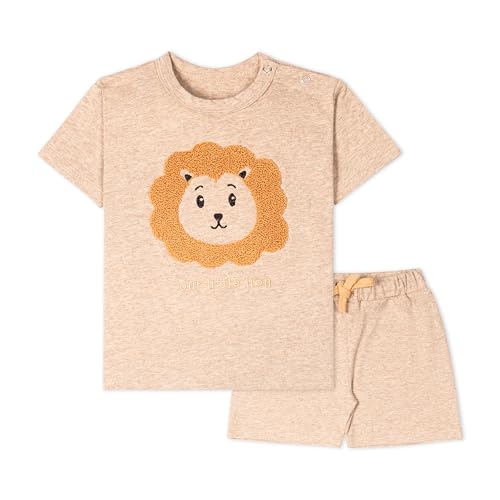 Image of ARIEL Baby Boys & Baby girls Cotton Printed Round Neck Half Sleeve T-shirt & Short Summer Clothing Sets
