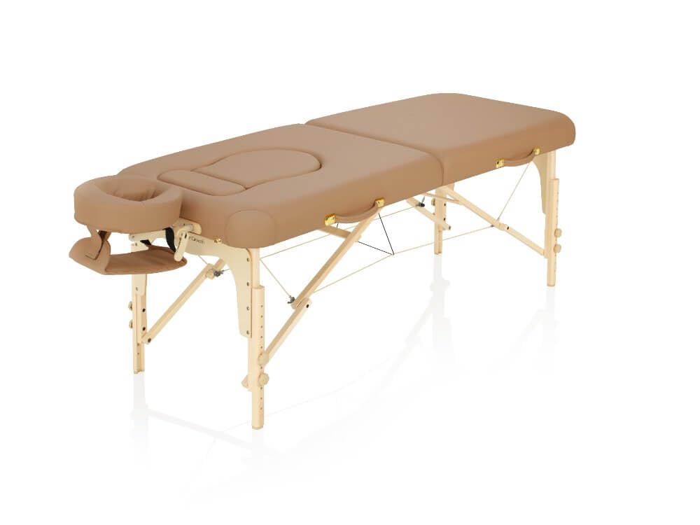Ipanema Schwangerschafts-Massageliege Klappbar Braun 70 cm breit – mit Brust- und Bauchöffnung – höhenverstellbar (60–86 cm), Buchenholz bis 230 kg – 7,6 cm Matratze – inkl. Tragetasche