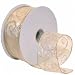 Morex Ribbon Swirl Wired Sheer Glitter Ribbon, 2-1/2-Inch by 50-Yard Spool, Ivory/Gold