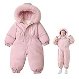 UVIPC Toddler Snowsuit 2T 3T 4T 5T Kids Baby Boys Girls Snow Suits Winter Clothes Faux fur Hooded Jumpsuit Coat Outdoor