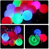 3 Stück LED Poi Bälle Set, Poi Ball LED Glow Poi Kugeln mit Regenbogen Farben und Strobe-Effekt, LEDPOI Jonglierbälle mit verstellbaren Doppelschlaufen-Leinen Spielzeug für Anfänger und Profis