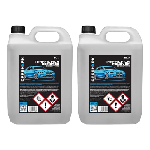 CARSHARK Traffic Film Remover 2 x 5 Litre Concentrate Non-Caustic High-Strength Fast-Acting Removes Road Grime and Grease