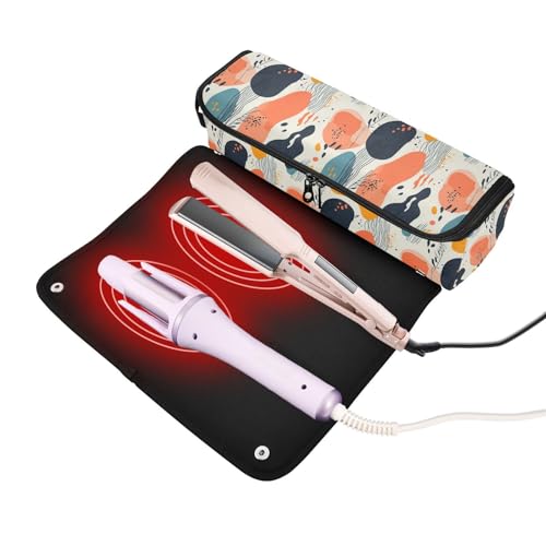 Bolsa organizadora para herramientas de cabello con diseño silueta abstracta marble, resistente al calor para planchas, rizadores y cepillos, portátil para viaje miniatura 2