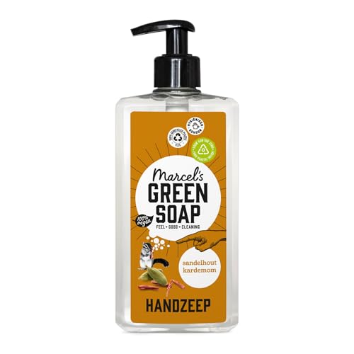 Marcel's Green Soap - Hand Soap Sandalwood & Cardamom - Handwash Dispenser - 100% Eco friendly - 100% Vegan - 97% Biodegradable - 500 ML