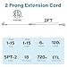 2 Prong Polarized Flat Plug Extension Cord 4 FT with Foot Switch for Floor Lamp NEMA 1-15 125V 6A Pedal On/Off Inline Push Switch Step On Power Cord for Holiday Christmas Light Tool Appliance-White