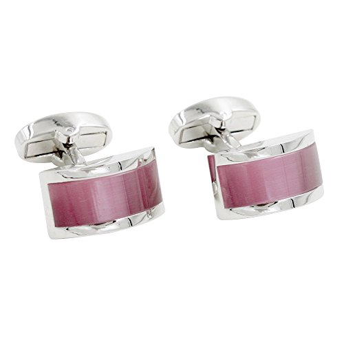 Boutons de manchettes avec pierre rosa saphir | Garantie 5 ans | Coffret cadeau inclus | Boutons de manchettes de qualité | Boutons de manchettes pour témoin Cover