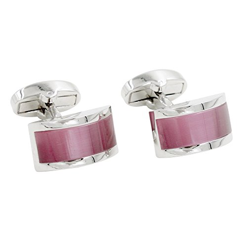 Sapphire Pink Stone Cufflinks | Gift for Men | Anniversary Present for Husband | Mens Cuff Links