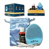 Narapure® Aura – Limpiador Facial Eléctrico de Silicona con Gel Limpiador - Cepillo de Limpieza Facial Recargable, Impermeable y Suave para Todo Tipo de Piel con Bolsa de Seda (Iris)