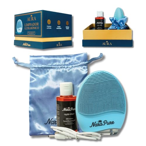Narapure® Aura – Limpiador Facial Eléctrico de Silicona con Gel Limpiador - Cepillo de Limpieza Facial Recargable, Impermeable y Suave para Todo Tipo de Piel con Bolsa de Seda (Iris) Narapure® Aura – Limpiador Facial Eléctrico de Silicona con Gel Limpiador - Cepillo de Limpieza Facial Recargable, Impermeable y Suave para Todo Tipo de Piel con Bolsa de Seda (Iris)