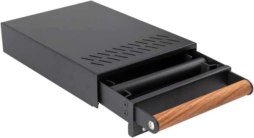 Espresso Knock Box Drawer with Handle Coffee Grounds Container Stainless Steel Coffee Knock Box Espresso Accessories Dump Bin CoffeeBar Accessories (BLACK)