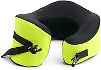 Vista 25 de C CUSHION LAB Almohada de viaje, galardonado diseño ergonómico patentado para mentón y cuello, almohada de espuma viscoelástica para el cuello