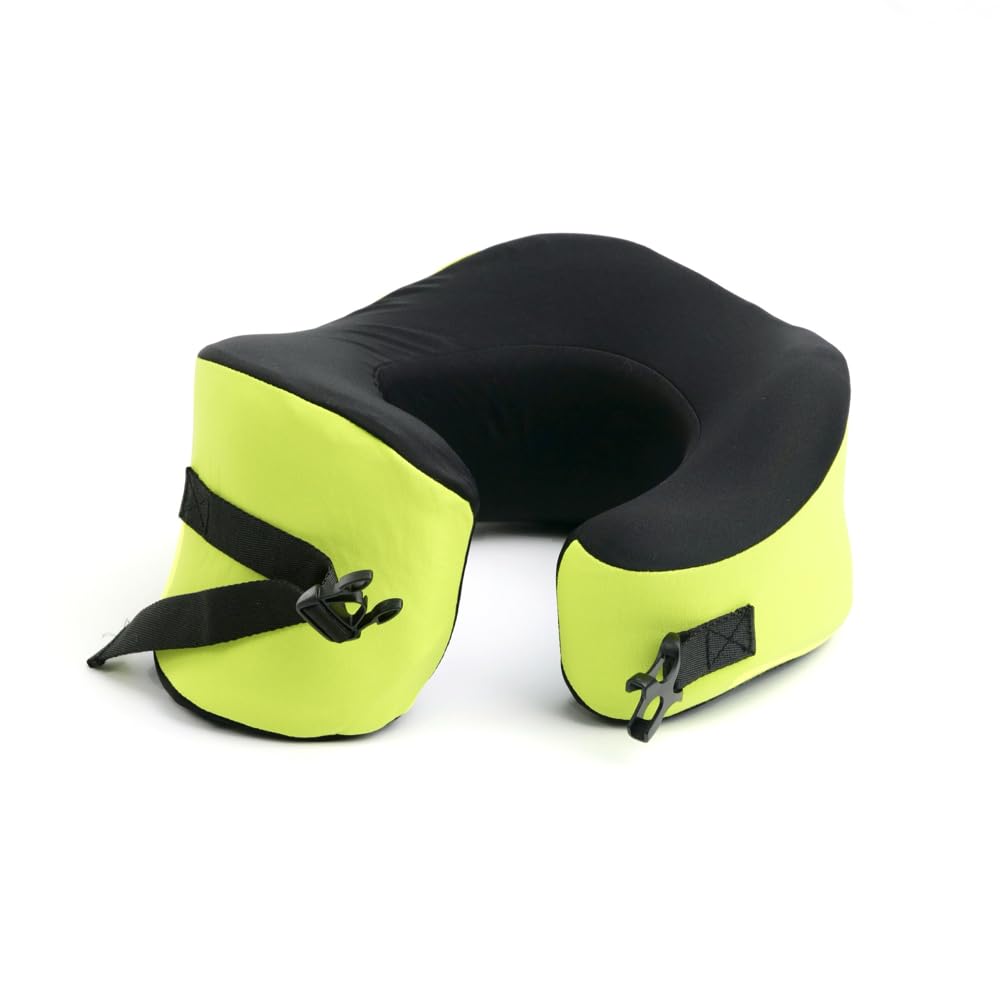 C CUSHION LAB Travel Pillow Award-Winning Patented Ergonomic Design for Chin Neck Support Memory Foam Neck Pillow Compact