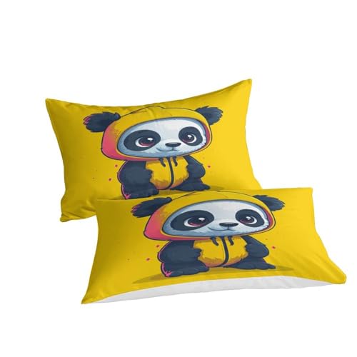 Housse de couette panda microfibre pour lit double fini les draps froissés