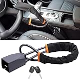 ステアリングホイールロック、光岡自動車 ビュートなでしこ 2015年7月～2023年3月に適用、盗難防止装置、3つの鍵付き、カーセキュリティ強化ステアリングホイールロック（ブラック）