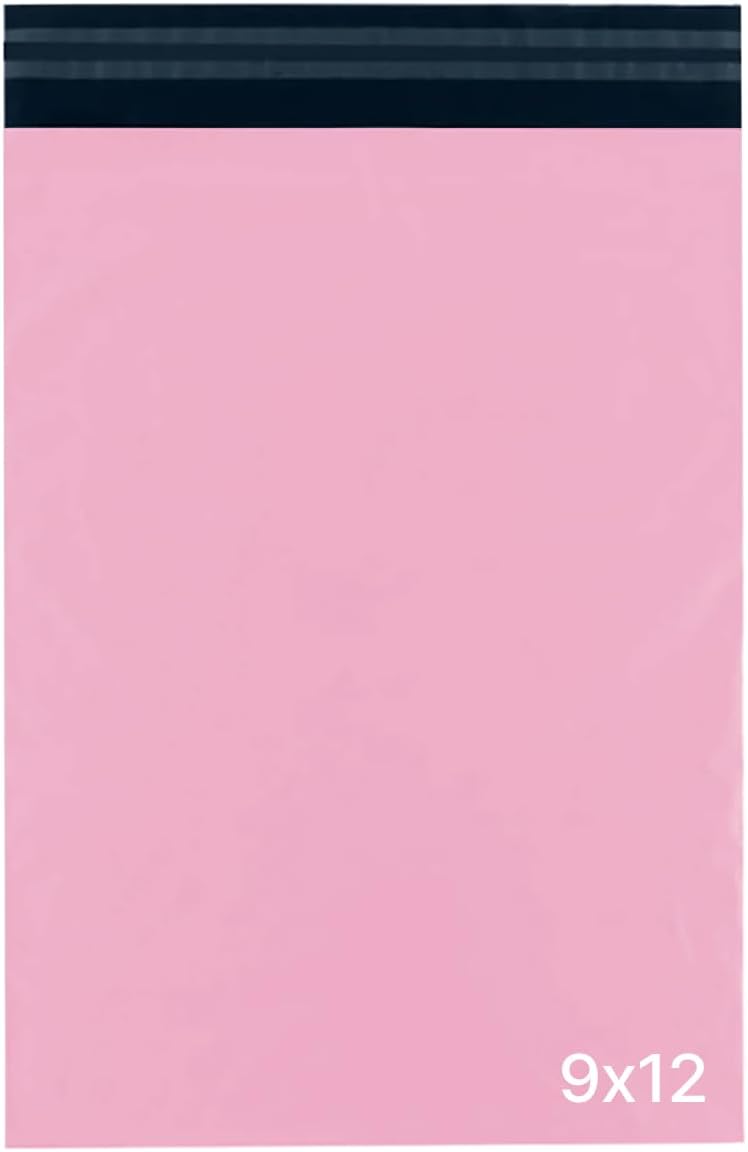 delka Mailing Bags, Durable Pink Poly Mailer Bags, Tear-Resistant Shipping Envelopes for Clothing, Documents, Strong Self-Seal Adhesive, Waterproof & Lightweight (9x12, 25PK)