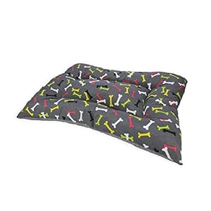 Acomoda Textil – Cama para Perros de Tela, Cama Perros Reversible y Lavable. Colchoneta Mascotas para Transportín y Hogar. (120×80, Huesos)