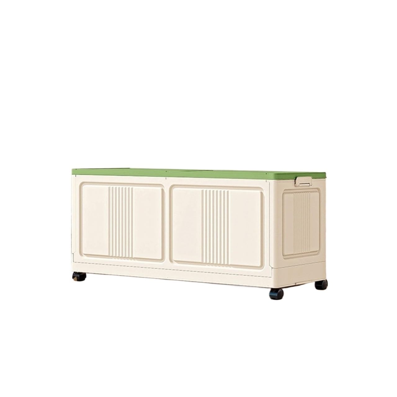 Contenitore Per Fumetti Cestino for Giocattoli Pieghevole | Portaoggetti mobile con rotelle, grande capacità salvaspazio, resistente for studio/camera da letto(Small-green)