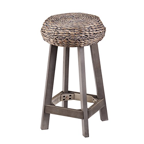 Sei Furniture Round Woven Fiber Seat Stool Set - Decorative Bohemian Style - Hyacinth #TOP3
