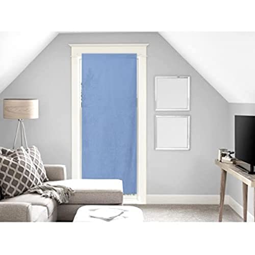 Soleil d'ocre Panama Cotton Door Window Voile 90 x 200 cm Blue, W 35.4" x L 78.7" (1 Panels)