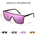 mosanana Polarized Mirrored Square Sunglasses for Women Men, Oversized Trendy Designer Fashion Cool Big Large wide Rectangular Pink MS52363