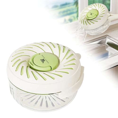 Cxqbsmy 2 in 1 Drainer, 2 in 1 Drainer and Strainer with Ice Box Preservation, Bilayer Collapsible Fruit Washing Basket with Cover and Handle, Multifunctional Fruit Vegetable Drain Bowl (Green)