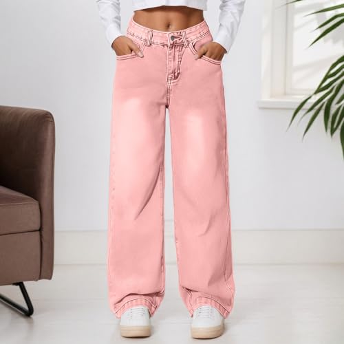 Jeans for Women Cute Baggy Sweatpant Jeans Pull On Denim Straight High Waisted Stretchy Plus Size Fall Outfits 20252