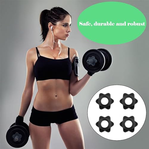 Aczyqws 4 PCS Dumbbell Collars,Dumbbell Clips,Anti Slip Barbell Clips Barbell Collars Hex Dumbbell Screw Ends, Nut Barbell Spin Lock Collars Screw Clamps for Dumbbell Weight Lifting Fitness Training - Image 6