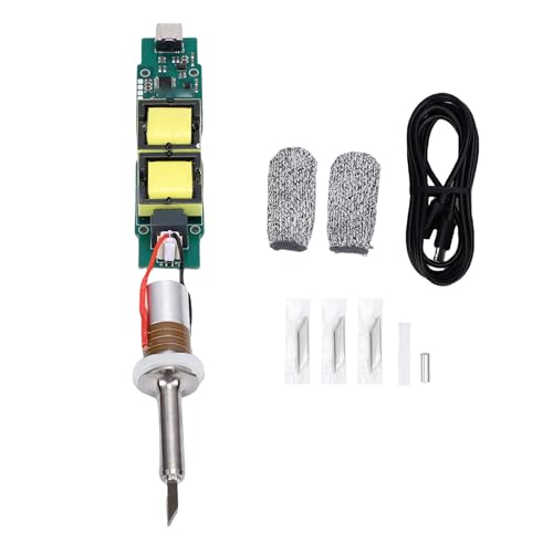 YUEHISY Ultraschall-Cuttermesser 40-kHz-Handgerät mit 35-W-Leistung und OLED-Display Inklusive 50 Ersatzklingen für 3D-Drucker Kunststoff Holz Harz PVC Leder