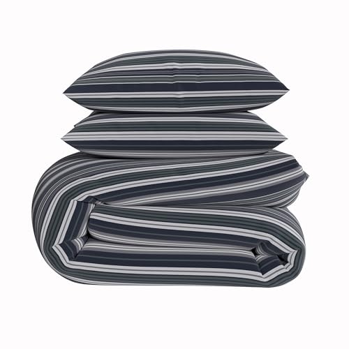 Ropa de cama de 3 piezas King Cypress Stripe verde bosque G.H. Bass textil hogar 7