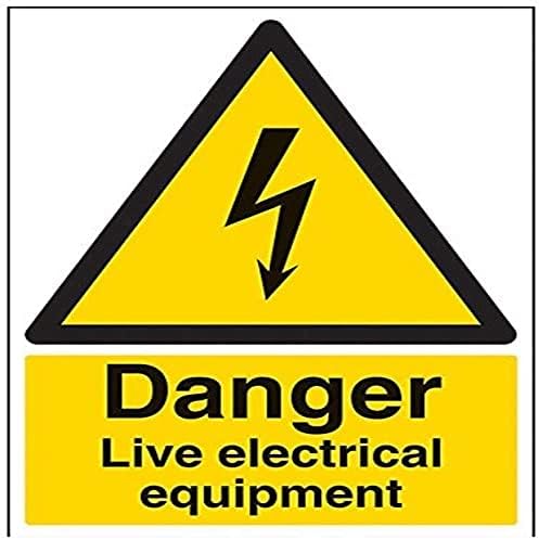 V Safety Danger, Live Electrical Equipment Warning Sign - 300mm x 400mm - 1mm Rigid Plastic