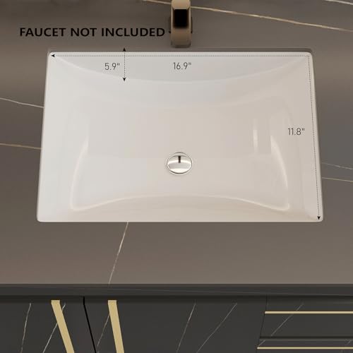 36 Inch Modern Wall Mounted Bathroom Vanity with Ceramic Sink Combo.Solid Wood Floating Bathroom Vanity Cabinet 2 Drawers and 2 Doors, Pre-Installation. Black.