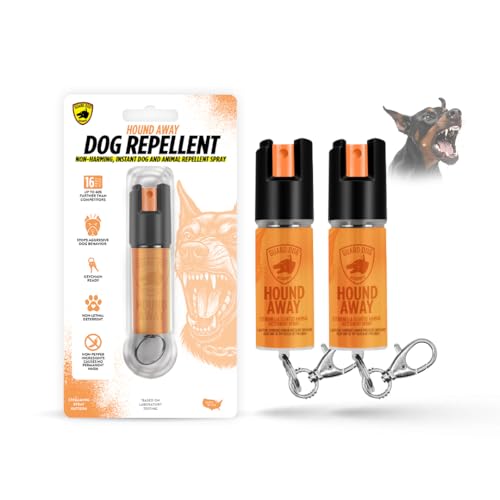 Citronella Dog Deterrent Spray, Dog Spray Self Defense, Training and Barking, Long-Range Dog Repellent, Portable Canister (0.5oz / 2oz) (0.5 oz - 2 Pack)