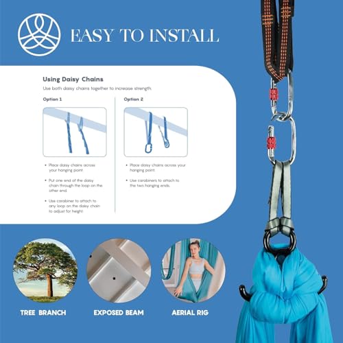 Juego de sedas aéreas, hamaca de yoga premium para uso doméstico, tela de baja elasticidad, kit completo de inicio de aparejo aéreo con todos los accesorios incluidos, adecuado para todos los niveles