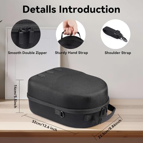 Funda rígida Meta Quest 3 para visores con correa Elite y accesorios VR 4