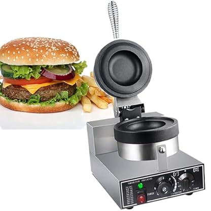 Elektrisch Hamburgerpresse Burgermaschine, kommerzielle Eismaschine, 1200 W, elektrische Maschine, antihaftbeschichteter Pressschinken für den Einsatz in der Küche zu Hause, Frühstücks- und