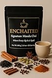 ENCHAITED Authentic Masala Chai Loose Leaf Tea - 100g | Bold Coffee Alternative for Morning Energy | Makes 20-40 Cups | Premium Assam Black Tea with 7 Real Indian Spices | Traditional Masala Chai Blend