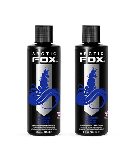 Image of ARCTIC FOX Semi-Permanent Hair Dye Poseidon - Vegan Ammonia-Free - 2 x 8 oz
