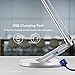 JUKSTG Desk Lamp, 36pcs LEDs 14W 7 Dimming Levels Table Lamps with 4 Lighting Modes, Folding Led Desk Lamps, 1-Hour Auto Timer, USB Charging Port, Touch-Sensitive Control, 5V Reading Lamps, Silver