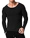 MODCHOK Men's T Shirts Long Sleeve Tee Crewneck Sweatshirt Cotton Lightweight Top Black L