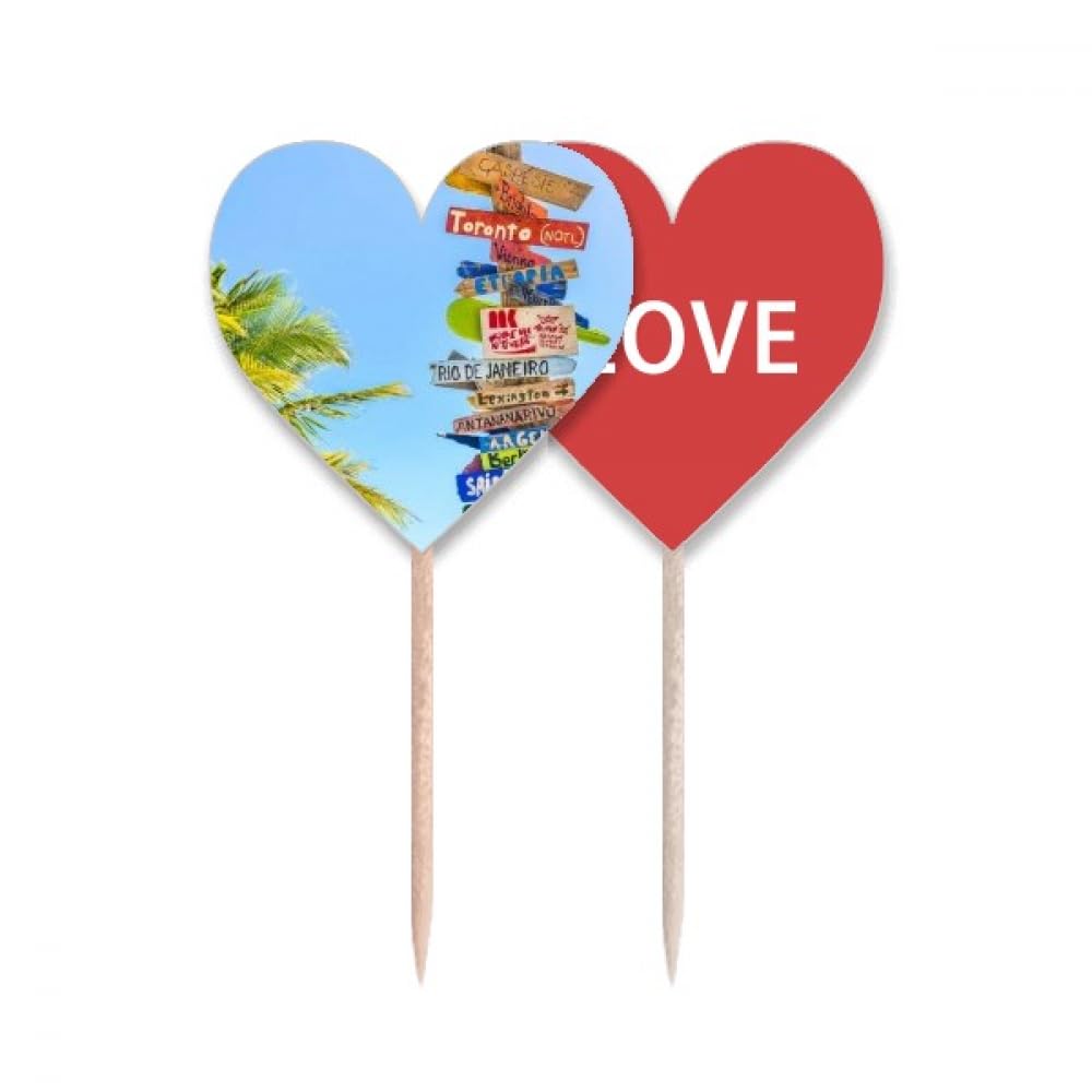 Cure-dents drapeau Love Heart pour pick cupcake et étiquette de signalisation