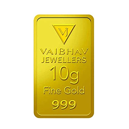 Vaibhav Jewellers 24K (999) 10 gm Gold Bar (B07XCBVX5M) Amazon Price History, Amazon Price Tracker