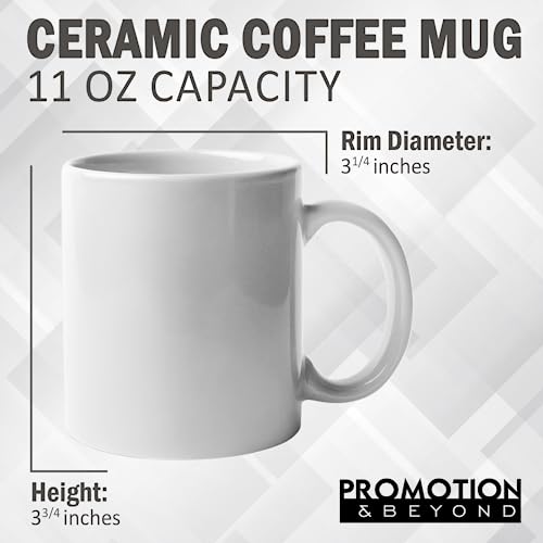Taza de cerámica blanca moderna 11 oz miniatura 4