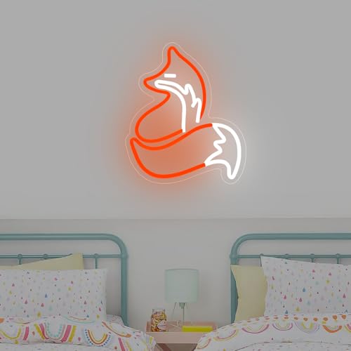 Image of Fox Neon Sign for Wall Decor Fox Neon Light Dimmable Fox Led Light USB Powered For Man Cave Bedroom Kid's Room Wall decor