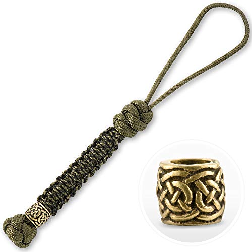 M-Tac Knife Lanyards with Beads - Paracord Lanyard - Tactical Lanyard for Knife - Scandinavian (Olive)