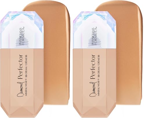 Physicians Formula Mineral Wear®Diamond Perfector BB Cream, 10 in 1 Skin Perfecting Beauty Balm, Lightweight & Luminous Finish - Tan to Deep (Pack of 2)